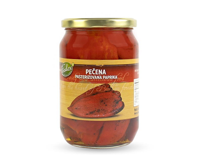 Pečena oljuštena pasterizovana crvena paprika
