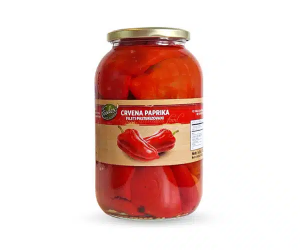 Crvena paprika fileti pasterizovani Crvena paprika fileti pasterizovani