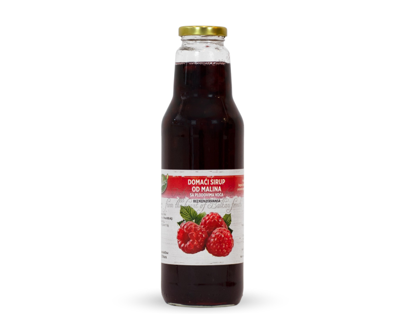Domaći sirup od malina sa plodovima voća 0,75l